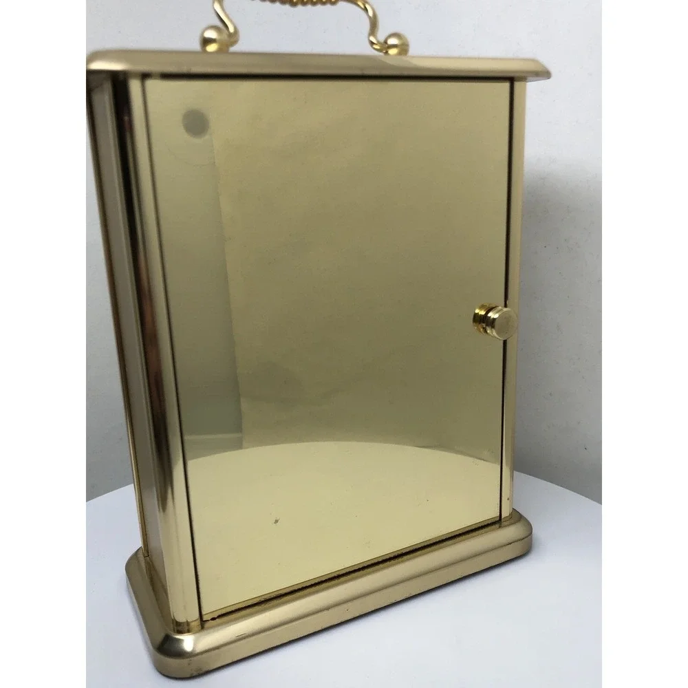 Vintage Bulova Clock Heavy‎ Brass Quartz Mantel Clock, Germany, Sears, Works!